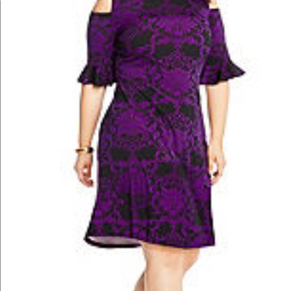 Just My Size Dresses & Skirts - JUST MY SIZE cold shoulder brocade print dress